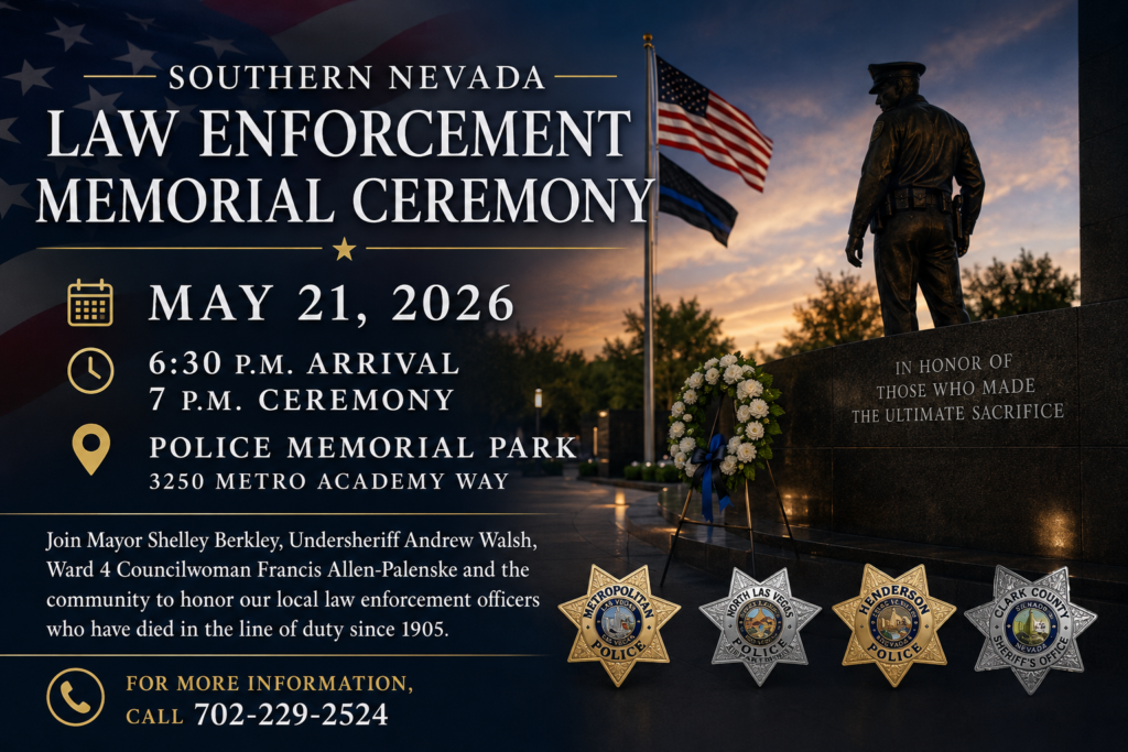 Southern Nevada Law Enforcement Memorial Ceremony 2026 at Police Memorial Park.