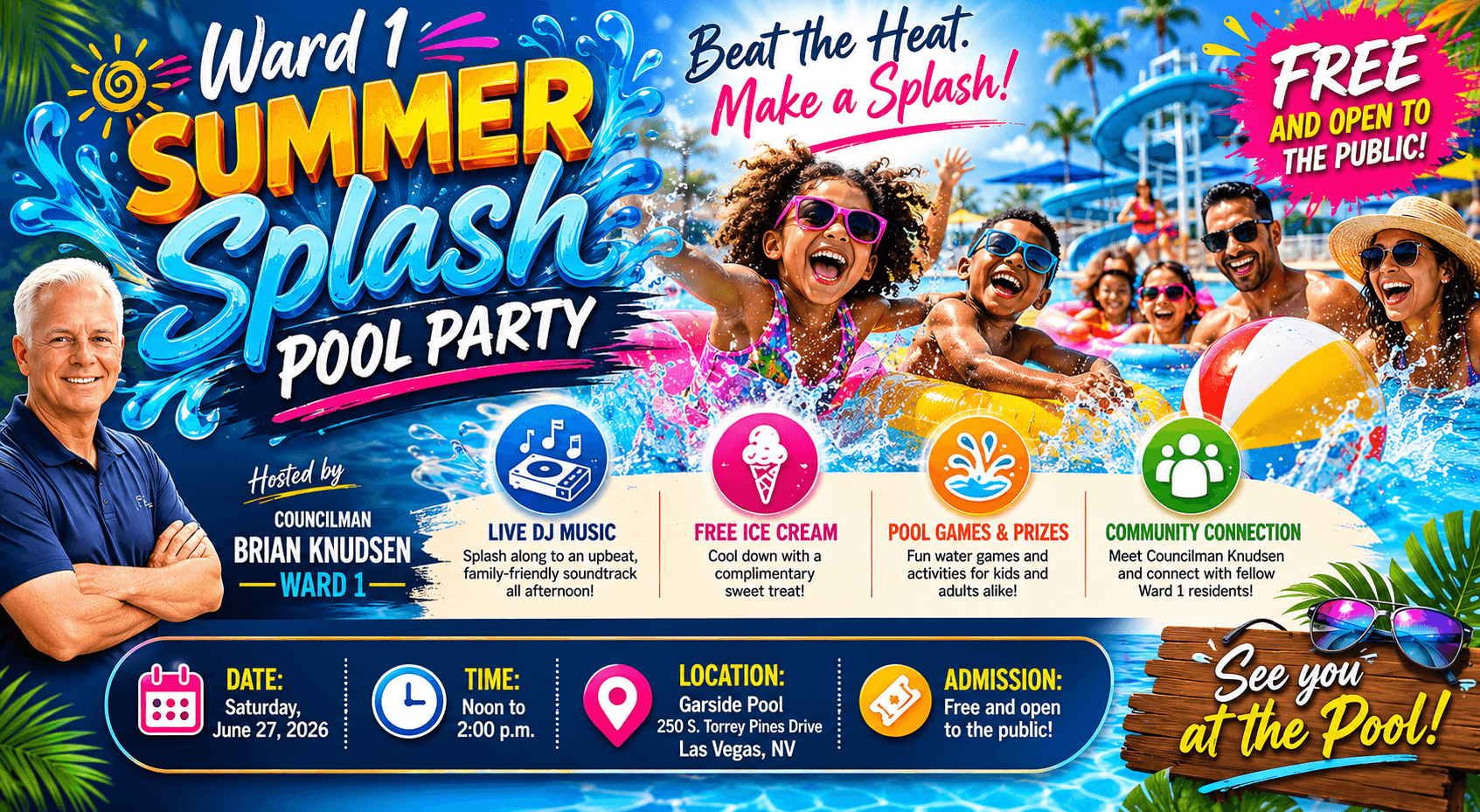 Ward 1 Summer Splash Pool Party | Garside Pool Las Vegas