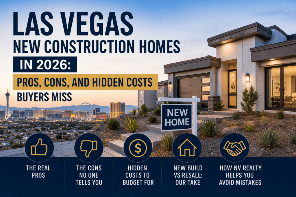 Las Vegas new construction homes 2026 modern house skyline pros cons hidden costs