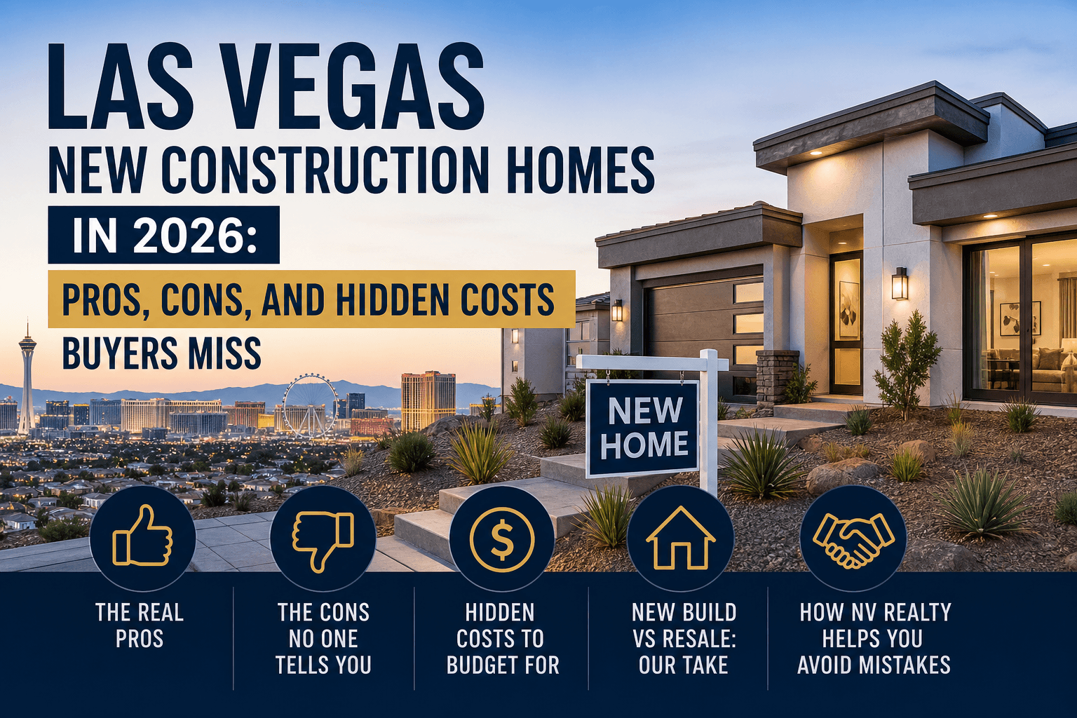 Las Vegas new construction homes 2026 modern house skyline pros cons hidden costs